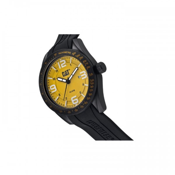 Caterpillar Oceania LQ-161-21-732 | Black Yellow Silicone Recycle Watch | Ocean Material | 2Y Warranty
