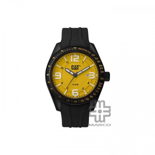 Caterpillar Oceania LQ-161-21-732 | Black Yellow Silicone Recycle Watch | Ocean Material | 2Y Warranty