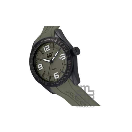 Caterpillar Oceania LQ-161-23-332 | Military Green Silicone Recycle Watch | Ocean Material | 2Y Warranty