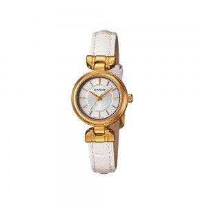 Casio General LTP-1353GL-7A White Leather Band Women Watch