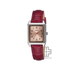Casio General LTP-B150LA-4B2 Red Leather Band Women Watch