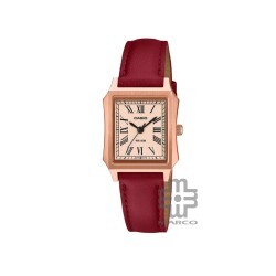 Casio General LTP-B190RGL-4BV Red Leather Band Women Watch
