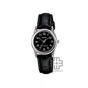 Casio General LTP-V001L-1B Black Leather Band Women Watch