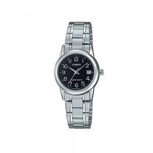 Casio General LTP-V002D-1B Silver Stainless Steel Band Women Watch