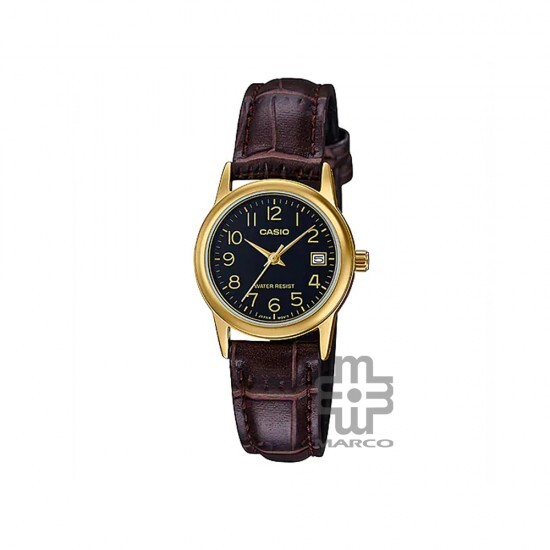 Casio General LTP-V002GL-1B Dark Brown Leather Band Women Watch Casio General LTP-V002GL-1B Dark Brown Leather Band Women Watch