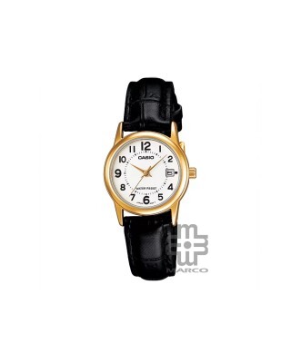 Casio General LTP-V002GL-7B Black Leather Band Women Watch