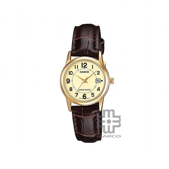 Casio General LTP-V002GL-9B Dark Brown Leather Band Women Watch Casio General LTP-V002GL-9B Dark Brown Leather Band Women Watch