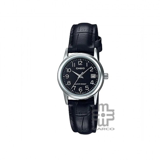Casio General LTP-V002L-1B Black Leather Band Women Watch