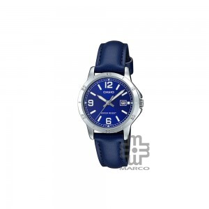 Casio General LTP-V004L-2B Navy Blue Leather Band Women Watch