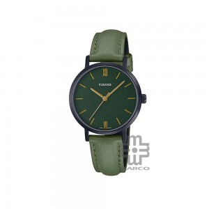Casio General LTP-VT02BL-3A Green Leather Band Women Watch