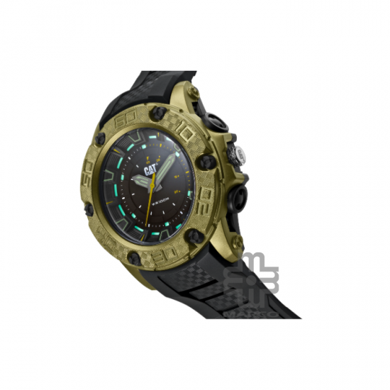 Caterpillar P10 | LU-130-23-123 | Black Green Silicone Strap | Analog Watch | 100M WR| 2Y Warranty