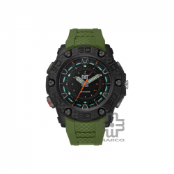 Caterpillar P10 | LU-160-23-128| Military Green Silicone Strap | Analog Watch | 100M WR| 2Y Warranty