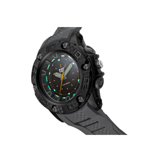 Caterpillar P10 | LU-160-25-127| Black Grey Silicone Strap | Analog Watch | 100M WR| 2Y Warranty