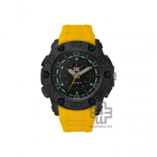 Caterpillar P10 | LU-160-27-126 | Black Yellow Silicone Strap | Analog Watch | 100M WR| 2Y Warranty