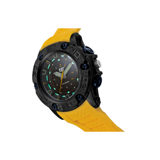 Caterpillar P10 | LU-160-27-126 | Black Yellow Silicone Strap | Analog Watch | 100M WR| 2Y Warranty