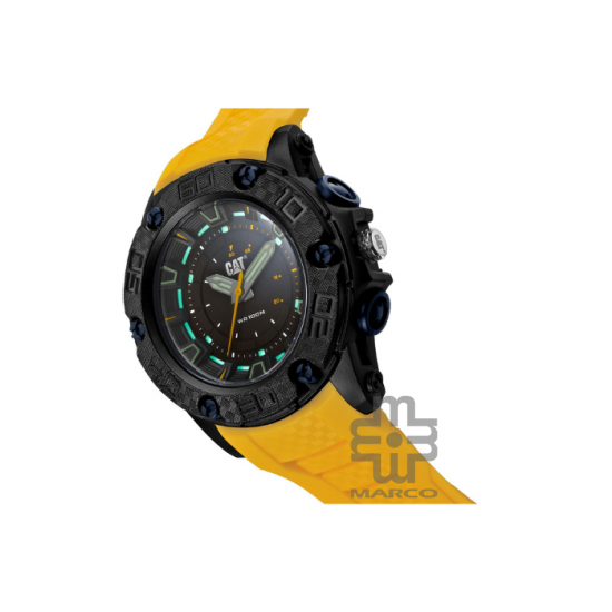 Caterpillar P10 | LU-160-27-126 | Black Yellow Silicone Strap | Analog Watch | 100M WR| 2Y Warranty