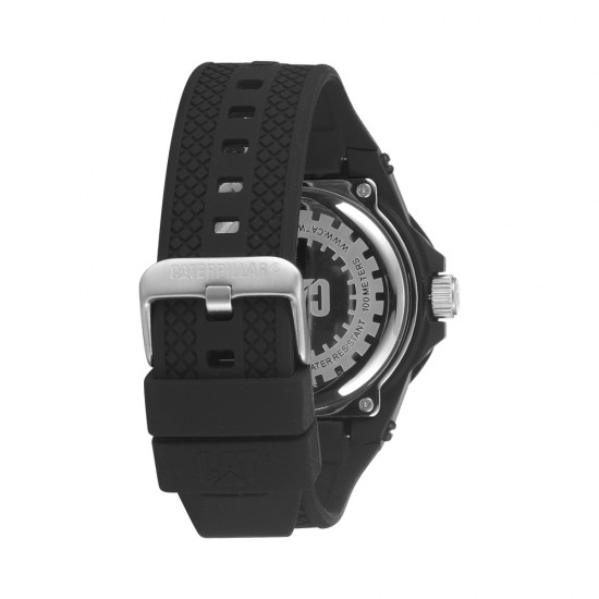 CAT CARBON CRUSH LV-161-21-132 Black Silicone Band Analog Watch | 10 ATM | 45MM | 2Y Warranty