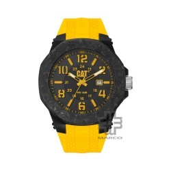 CAT CARBON CRUSH LV-161-27-137 Yellow Silicone Band Analog Watch | 10 ATM | 45MM | 2Y Warranty