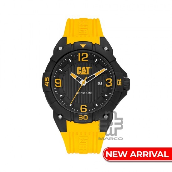 CAT DRIFT LW-161-27-137 Yellow Silicone Band Analog Watch | 10 ATM | 45MM | 2Y Warranty
