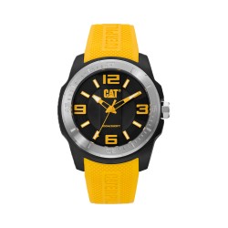 CAT GRIDLOCK LX-141-27-137 Yellow Silicone Band Analog Watch | 10 ATM | 47MM | 2Y Warranty