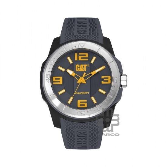 CAT GRIDLOCK LX-151-25-537 Grey Silicone Band Analog Watch | 10 ATM | 47MM | 2Y Warranty