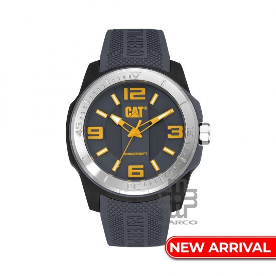 CAT GRIDLOCK LX-151-25-537 Grey Silicone Band Analog Watch | 10 ATM | 47MM | 2Y Warranty