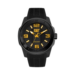 CAT GRIDLOCK LX-161-21-137 Black Silicone Band Analog Watch | 10 ATM | 47MM | 2Y Warranty