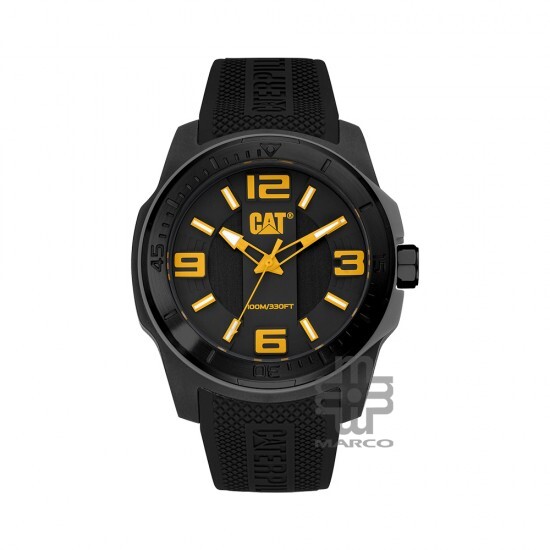 CAT GRIDLOCK LX-161-21-137 Black Silicone Band Analog Watch | 10 ATM | 47MM | 2Y Warranty