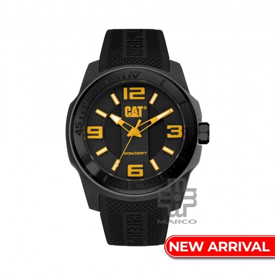 CAT GRIDLOCK LX-161-21-137 Black Silicone Band Analog Watch | 10 ATM | 47MM | 2Y Warranty