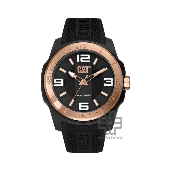 CAT GRIDLOCK LX-161-21-139 Black Silicone Band Analog Watch | 10 ATM | 47MM | 2Y Warranty