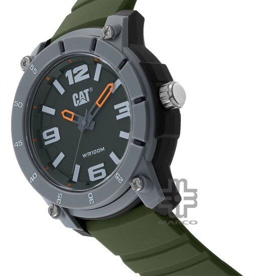 CAT STRYNOX LY-140-23-332 Green Silicone Band Analog Watch | 10 ATM | 45MM | 2Y Warranty