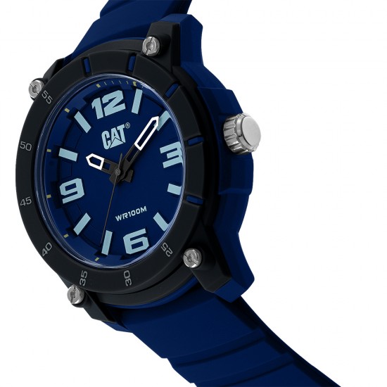 CAT STRYNOX LY-140-26-632 Navy Blue Silicone Band Analog Watch | 10 ATM | 45MM | 2Y Warranty