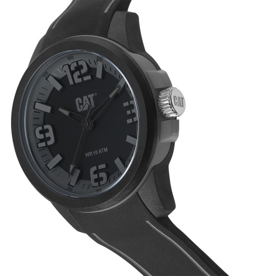 CAT LINEVOLT LZ-110-21-121 Black Silicone Band Analog Watch | 10 ATM | 45 MM | 2Y Warranty