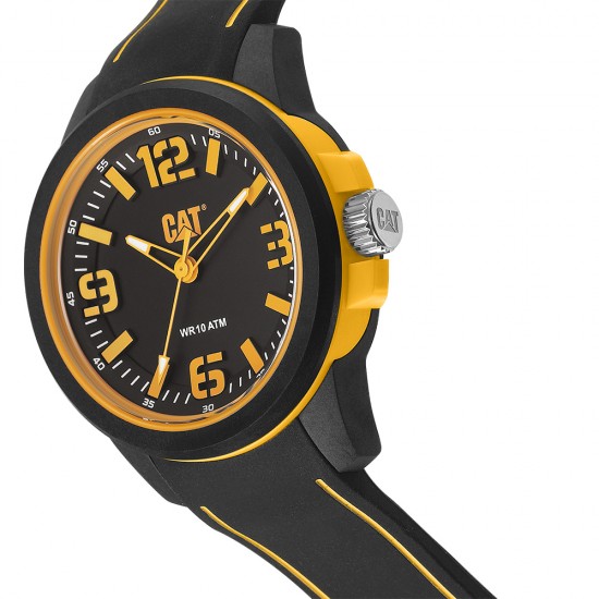 CAT LINEVOLT LZ-110-21-127 Black Silicone Band Analog Watch | 10 ATM | 45 MM | 2Y Warranty