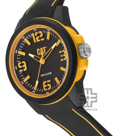 CAT LINEVOLT LZ-110-21-127 Black Silicone Band Analog Watch | 10 ATM | 45 MM | 2Y Warranty
