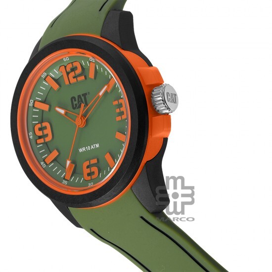 CAT LINEVOLT LZ-110-23-328 Green Silicone Band Analog Watch | 10 ATM | 45 MM | 2Y Warranty