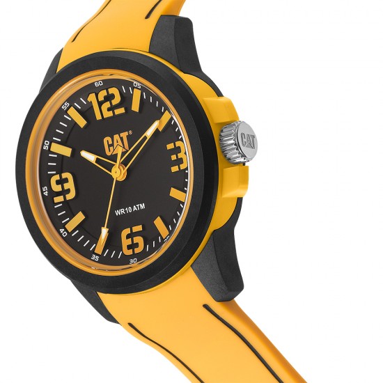 CAT LINEVOLT LZ-110-27-127 Black Silicone Band Analog Watch | 10 ATM | 45 MM | 2Y Warranty