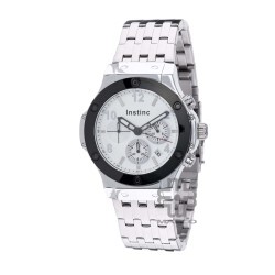 Instinc M6525L-XZ2YWW Silver Stainless Steel Band Men Watch
