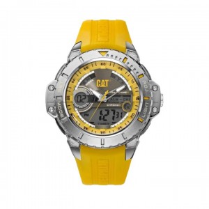 Caterpillar ANADIGIT MA-155-27-137 Black Yellow Dial and Yellow Rubber Strap Analog and Digital Men Watch