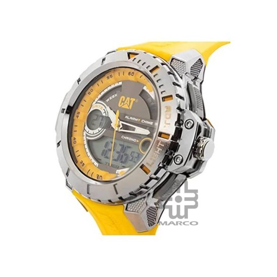 Caterpillar ANADIGIT MA-155-27-137 Black Yellow Dial and Yellow Rubber Strap Analog and Digital Men Watch