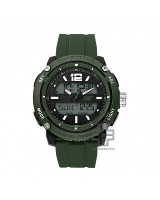 Caterpillar POWER A MF-145-23-133 DIGITAL AND ANALOG BLACK DIAL GREEN SILICONE STRAP MEN WATCH