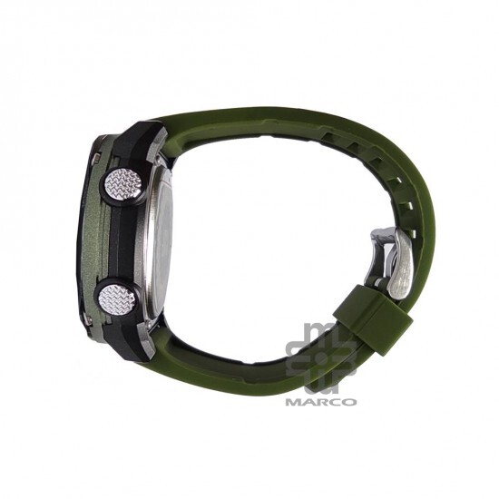 Caterpillar POWER A MF-145-23-133 DIGITAL AND ANALOG BLACK DIAL GREEN SILICONE STRAP MEN WATCH