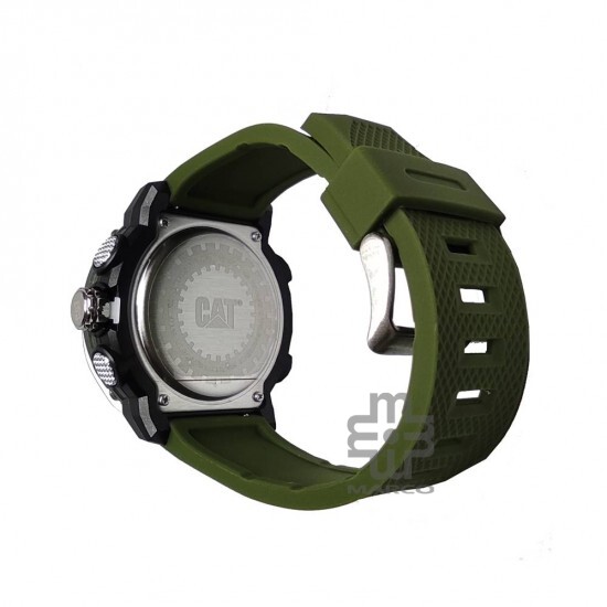 Caterpillar POWER A MF-145-23-133 DIGITAL AND ANALOG BLACK DIAL GREEN SILICONE STRAP MEN WATCH