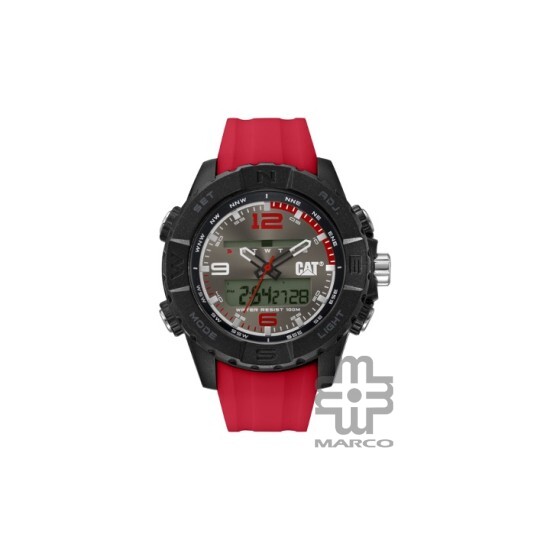 Caterpillar Cardiff MG-164-28-538 Red Silicone Ana-digit Watch | 49MM | 2Y Warranty | 10ATM Caterpillar Cardiff MG-164-28-538 Red Silicone Ana-digit Watch | 49MM | 2Y Warranty | 10ATM