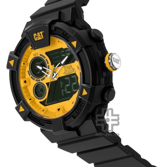 CAT DUALMODE MI-165-21-731 Black Rubber Band Analog Watch | 10 ATM | 47 MM | 2Y Warranty