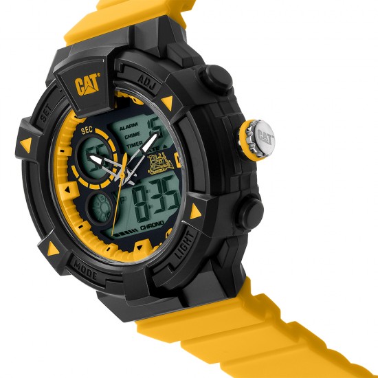 CAT DUALMODE MI-165-27-137 Yellow Rubber Band Analog Watch | 10 ATM | 47 MM | 2Y Warranty