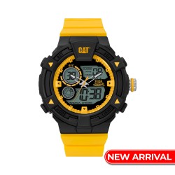 CAT DUALMODE MI-165-27-137 Yellow Rubber Band Analog Watch | 10 ATM | 47 MM | 2Y Warranty