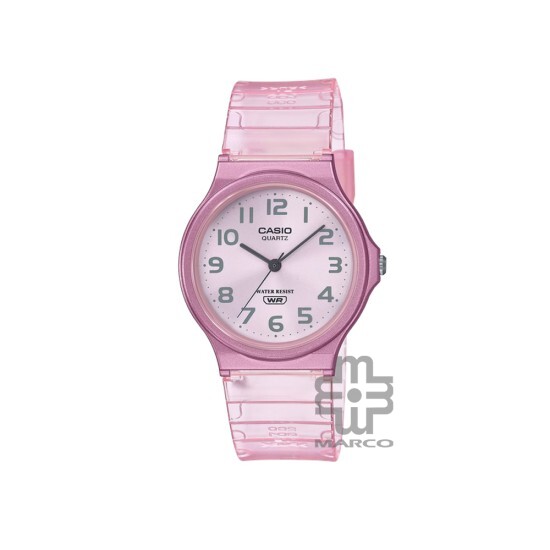 Casio General MQ-24S-4B Pink Translucent Resin Band Women Youth Watch Casio General MQ-24S-4B Pink Translucent Resin Band Women Youth Watch