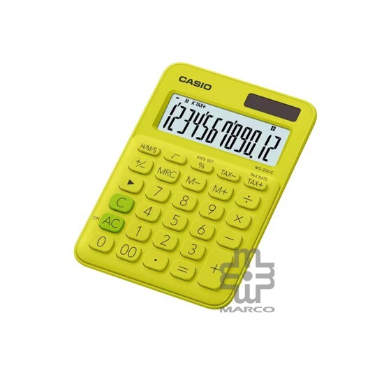 Casio Colorful Calculator MS-20UC-YG Yellow Green Casio Colorful Calculator MS-20UC-YG Yellow Green