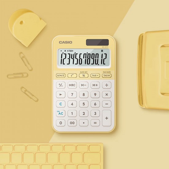 Casio Colorful Calculator MS-20YC-LY Light Yellow Colour
